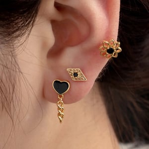 1 Piece Simple Series Classic Heart Titanium Steel No Plating Material Zircon Women Stud Earrings h5 Picture2